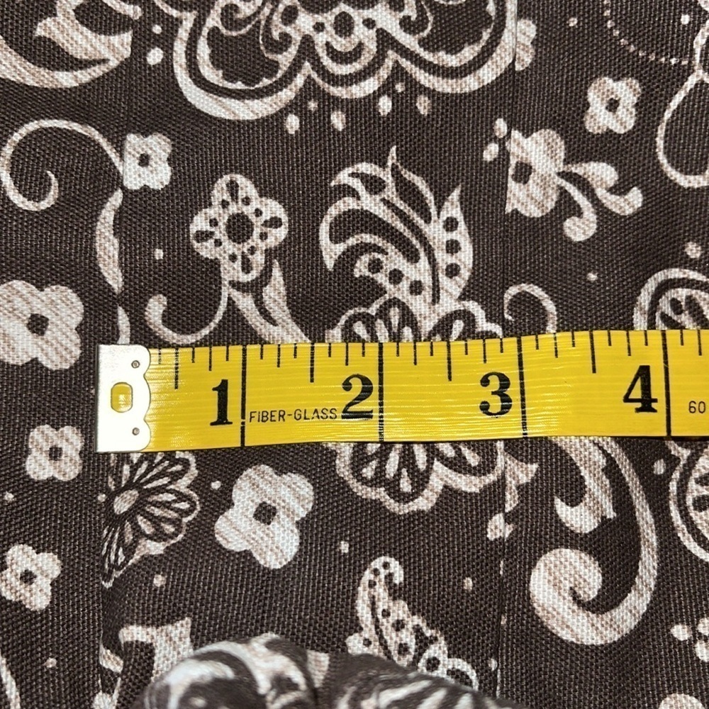 Thirty-One Brown & White Woodblock Floral Suite Skirt Purse - Picture 8 of 9